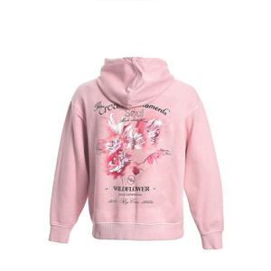 [우영미] 핑크 플라워 다잉 후드 티셔츠 W251TS36_762P_PINK