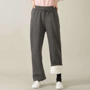 애비뉴투지 엄마옷 융 보아털 두꺼운 기모 허리밴딩 겨울 통바지 P12506