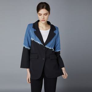 [지지피엑스]더블 카라 프린지 데님 배색 자켓 (GOHJKA57F)