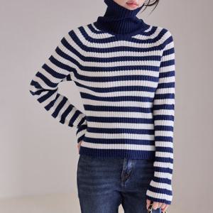 [모리스커밍홈] 스트라이프 골지 홀가먼트 폴라 니트_M2512KN152D