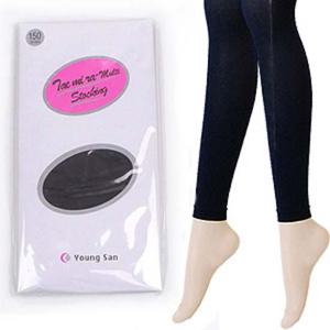 여성 겨울철 두껍고 따뜻한 9부 스타킹 무발 재색