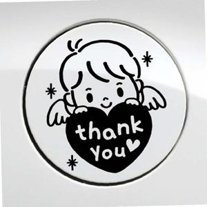자동차 주유구스티커 꼬마하트남아 땡큐 블랙 차량스