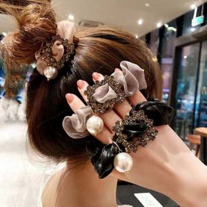 반짝반짝 블링블링 예쁜 스퀘어 큐직 쉬폰 헤어끈