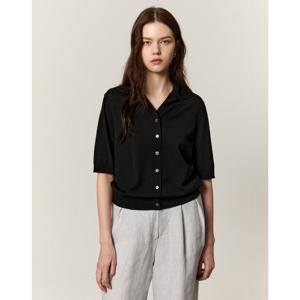 아떼 바네사브루노 25SS 블랙 짜임 울혼방 반팔가디건 WVSW5B271BK