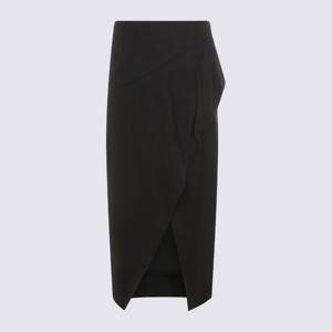 케이트 블랙 랩 스타일 어시메트릭 헴 스커트 4117527 200