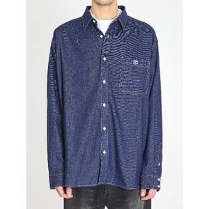 셀린느 트리옹프 자수 체스트 포켓 데님 오버셔츠 RC0BE3241 GG