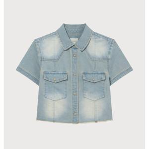 커버낫 여성 포켓 데님 하프 셔츠 B1 CO2502SS77 LB