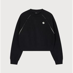 커버낫 여성 크롭핏 클로버하트 맨투맨 B1 CO2501CR91 BK