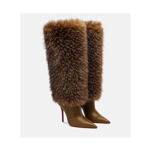 크리스찬루부탱 Yangzee 100 레더 니하이 부츠 P01119979