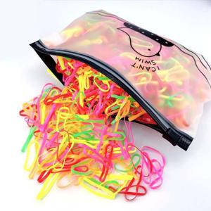 대용량 형광 컬러 헤어 머리끈 고무줄 세트 RD-10441