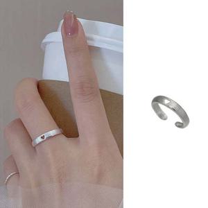 펀칭 하트링 실버반지 오픈조절가능 우정반지 커플링