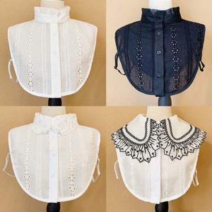 레이스 넥케이프 스탠딩카라 셔츠카라 라운드카라 면