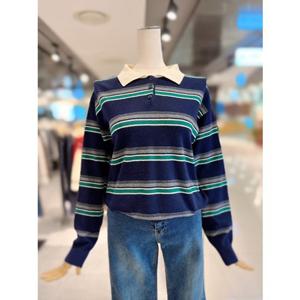 ab.fz 배색 스트라이프 카라 니트 (ABXA1HW47B) US