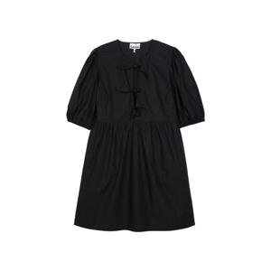 가니 여성 코튼 포플린 타이 스트링 미니 드레스 블랙 F9005-099