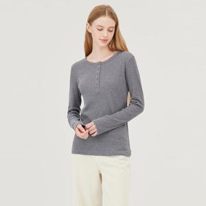 [베네통] 하프 버튼 펀칭 티셔츠_BATS08541GR