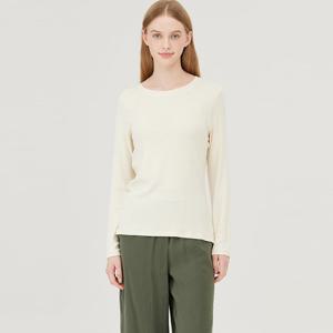 [베네통] 배색 라인 버튼 긴팔 티셔츠_BATS91541IV