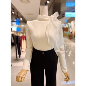 ab.fz 리본 타이 슬림 니트 블라우스 (ABXA1HW48B) US