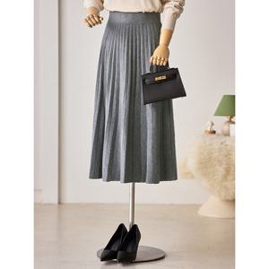 [커스텀에이블]밴딩 플리츠 니트스커트_T2512SK081D