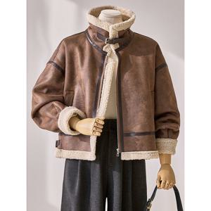 [커스텀에이블]엣지 배색라인 무스탕자켓_T2512MU006D