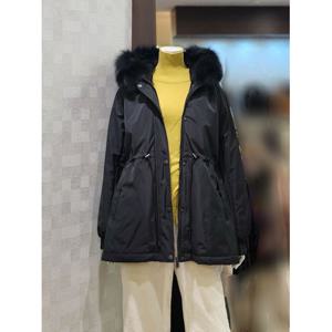 [벨라디터치]MARIOV9F4SP21 토끼털 탈부착 야상 퍼코트