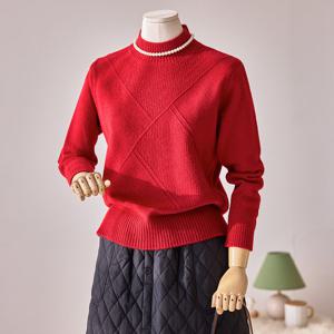 [커스텀에이블] 사선 짜임 반목 니트_T2512KN197D