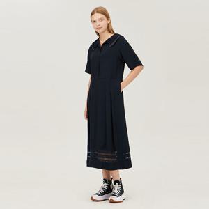 [베네통] 니트 카라 롱 원피스_BAOP06541DN