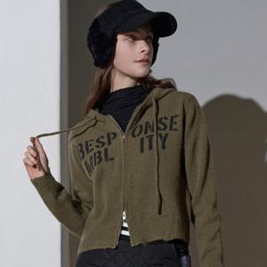 [르니앤맥코이골프] 여성 르니 영문 나염 후드 가디건 FN02KJ703L