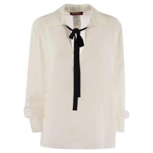 25 FW 막스마라 스튜디오 푸시보우 실크 롱슬리브 탑 2426116021600