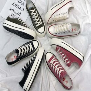 여성 스니커즈 캔버스화 통굽 키높이 여자운동화 단화