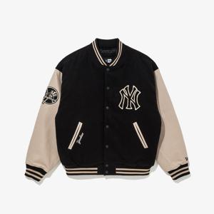 [뉴에라] 뉴욕 양키스 패치드 바시티 재킷 블랙 14742026
