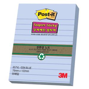 포스트-잇 강한점착용 657라인 그리너 크림블루 3M