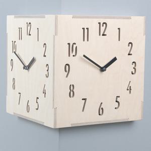 타임데코 코너 양면 벽시계 내츄럴 - 대 [월클락/인테리어시계]