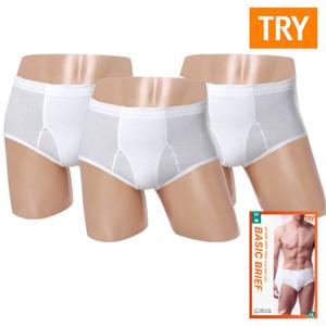 [TRY] 남성 삼각 팬티 브리프 베이직 남자팬티 4매입