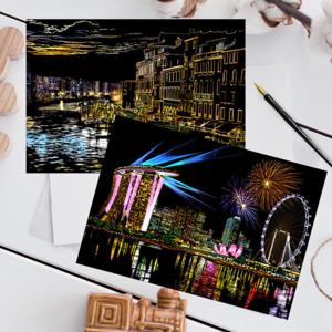 스크래치스토리뷰 컬러링북 세계야경 패키지