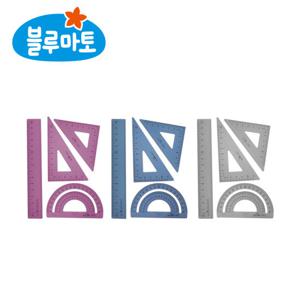 [블루마토] 15cm 자 삼각자 각도기 4종세트 (RSA001) (색상랜덤)