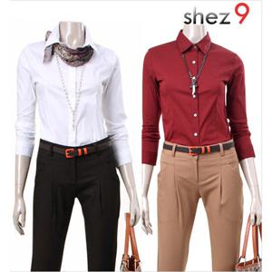 [쉬즈넘버나인]스마트 면스판 기본 남방_