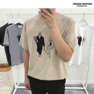 [프랭키뉴욕]프랭키뉴욕 남자반팔티 레옹 나염티셔츠_IS9UTS27
