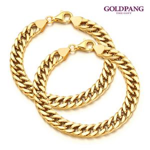 골드팡 14k 다이아몬드컷 커브체인 커플팔찌 4타입