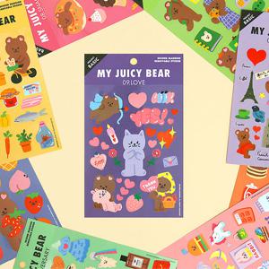 세컨드맨션 쥬시베어 스티커_베이직 [리무버 다꾸 포인트 데코]