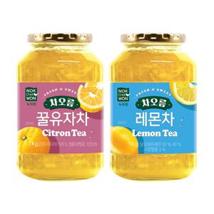 [녹차원] 상큼달콤 과일차세트 (꿀유자차1KG+꿀레몬차1KG)