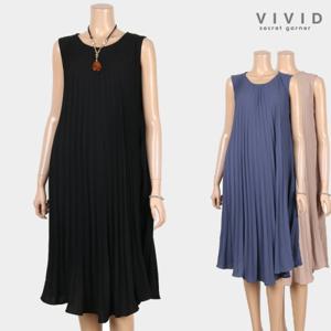 [비비드 시크릿가너][VIVID SG] 민소매나시플리츠쉬폰원피스 VS1
