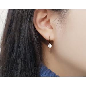 미니골드 14K 베이직 볼륨큐빅 링귀걸이 ECPM4142