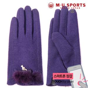 [M.U] 리본 뮤 밍크 스마트터치 여성 모장갑 MN-45402