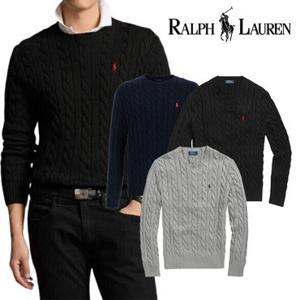 폴로 랄프로렌 남성 꽈배기 라운드니트