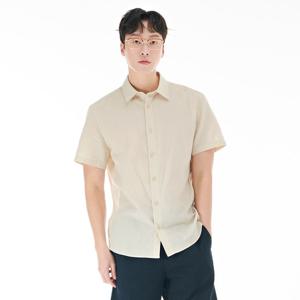 남성 린넨 혼방 에센셜 반팔 셔츠-CBRK5525D05
