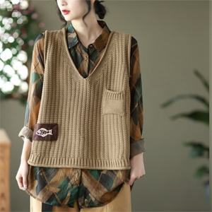 [프리티 글라라]여성 오버핏 조끼  박시 니트 베스트 vs-30 (100