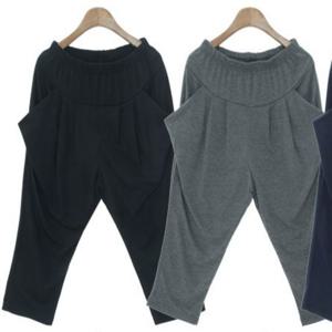 여자 편한 주머니 밴딩 배기팬츠 면 7부 바지 추리닝