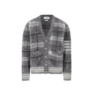 톰브라운 타탄 모헤어 가디건 그레이 남성 MKC507F Y8004 035