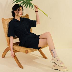 여성 린넨라이크 4부 팬츠-DCRG2571E04