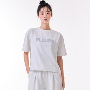 여성 쿨링 코튼 절개 반팔 티셔츠-DBRG5877D0B